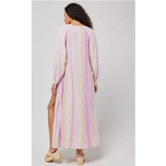 NWT Space Women's Cassie Dress M/L Multicolor Long Sleeve Button-Front Boho - Picture 5 of 8